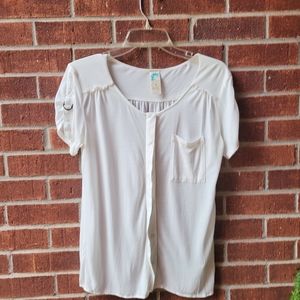 Anthro CKEER White ButtonDown Blouse